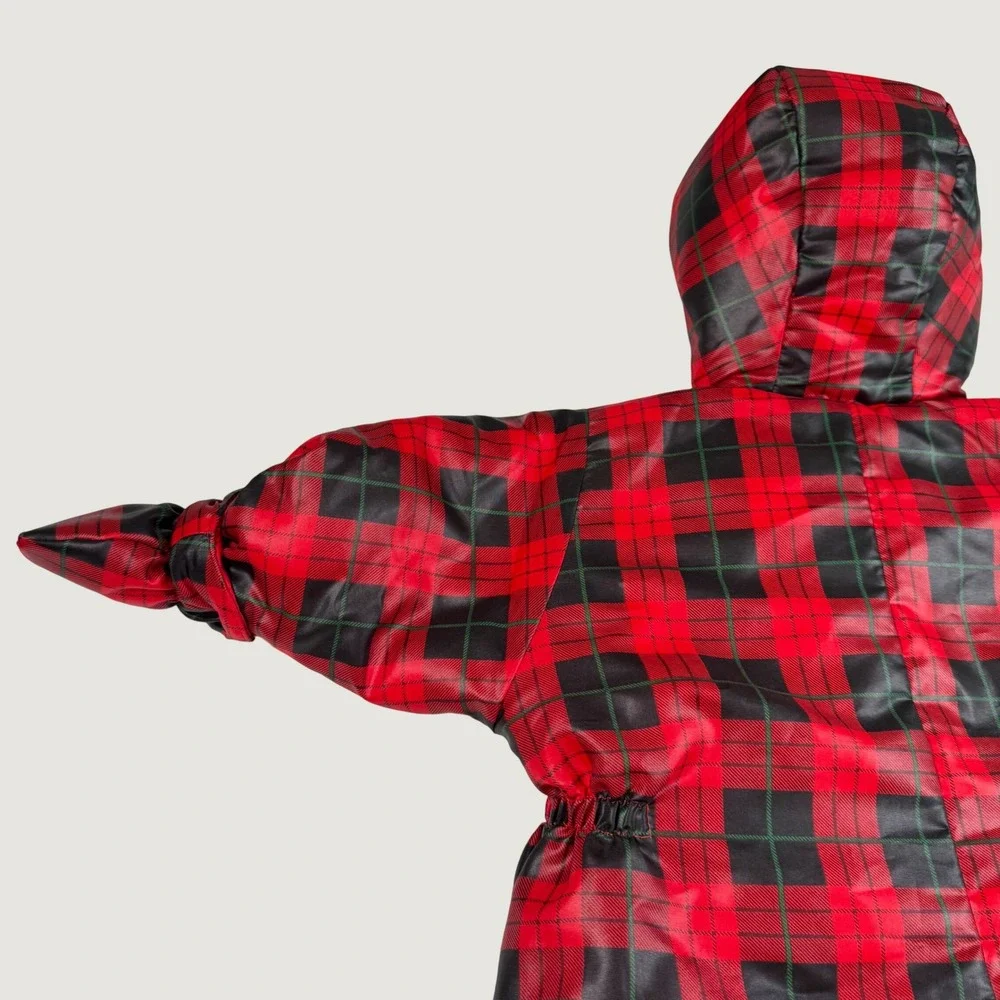Vintage Deux par Deux Red Plaid Baby Snowsuit Bunting Hooded Footed 12M Canada